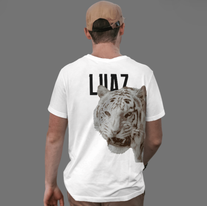 Weißes T-Shirt mit Tiger-Print